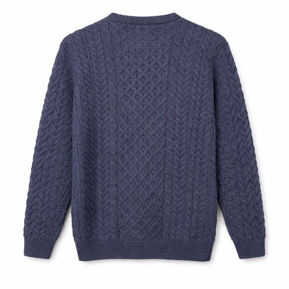 VTG Carraigdonn Sweater Womens L Blue Fisherman 100% Pure Wool Made in Ireland - Picture 2 of 7